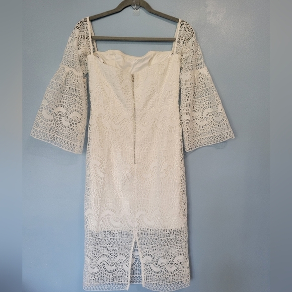 Bardot Off Shoulder Lace Dress Size 6 White - Picture 2 of 15